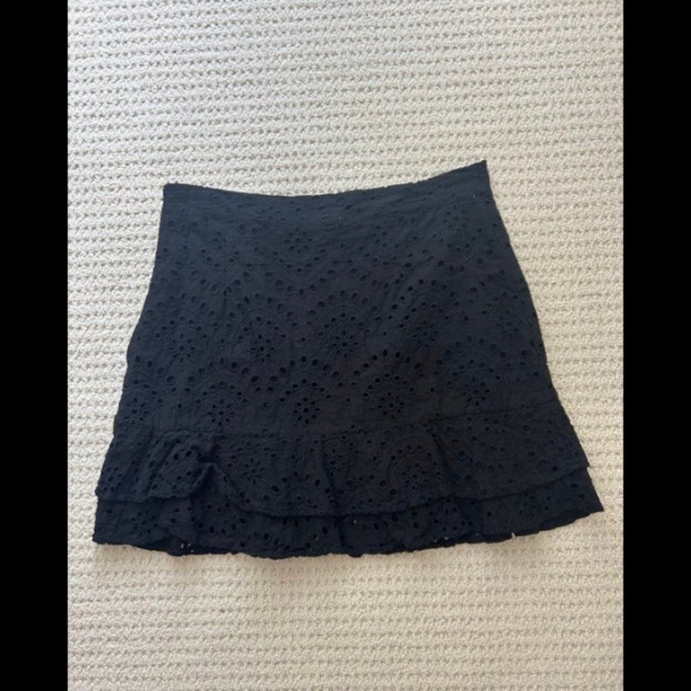 Black Eyelet Skirt